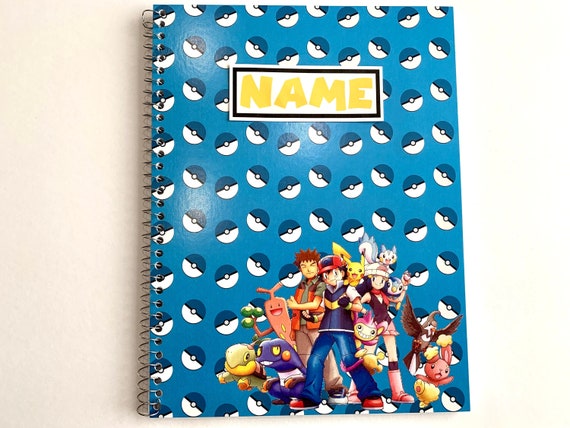 Personalized Pokemon Notebook, Custom Notebook, Kids Notebook