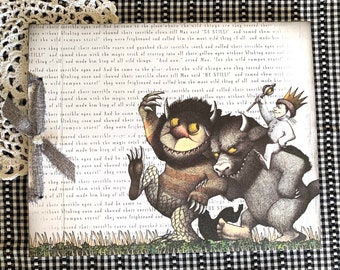 Personalized Handmade Where the Wild Things Are book, baby shower book, blank book