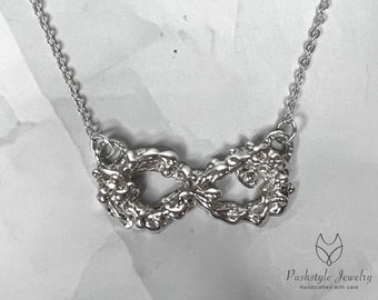 Eternity “drips” Sterling silver necklace. Limited edition Handmade