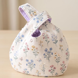 Japanese Knot Bag Sewing Pattern PDF, Beginner Wristlet Pocket Bag, DIY Knitting Project Bag Tutorial