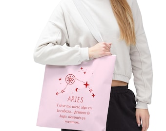 Tote Aries | Bolsa de Tela con Constelación y Diseño Zodiacal | Regalo para Aries | Astrología y Horóscopo