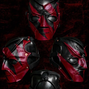 Weathered custom leather 1998 wrestling kane style mask