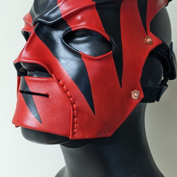 Leather custom Kane wrestling mask replica 1997 w.w.e.