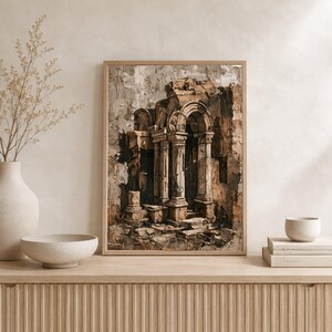 Ancient Roman Ruins Canvas, Classical Architecture Wall Art, Historical Columns Canvas, Rustic Stone Structure, Timeless Home Decor