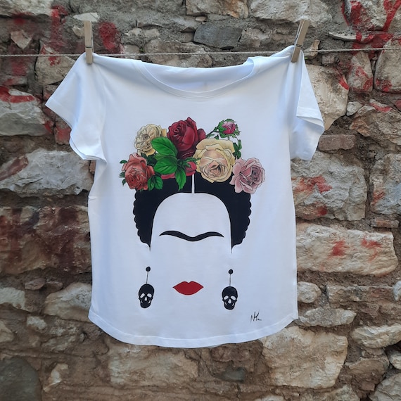 Frida Kahlo camiseta hecha a mano / Frida top / camiseta de - Etsy México