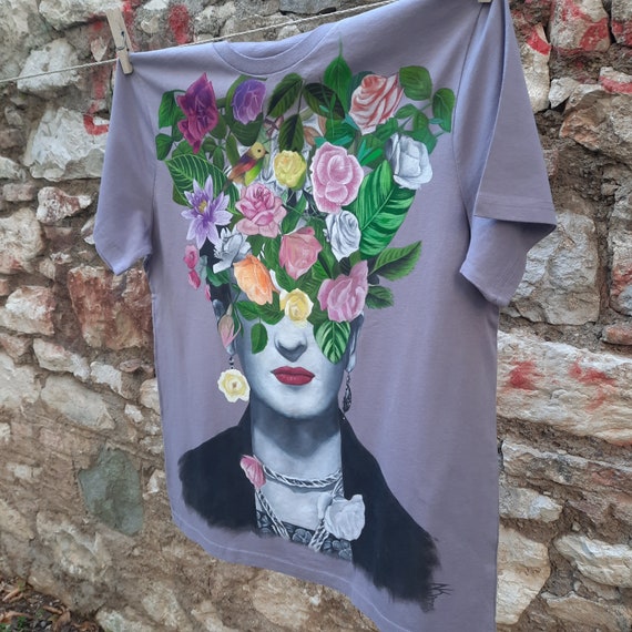 Frida camiseta hecha a / Camiseta artística / Top - Etsy México