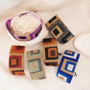 Square Macrame Bracelet/Art Of Macrame/Fiber Art