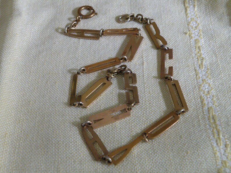 Art Deco Letter Watch Chain Etsy