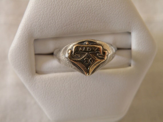 Antique Sterling Silver Signet Ring - Size 5 1/2 U