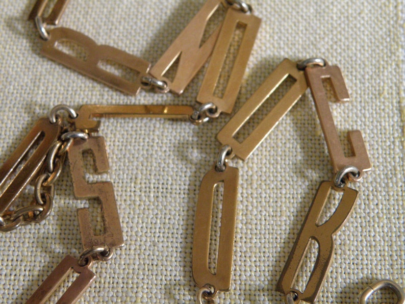 Art Deco Letter Watch Chain Etsy