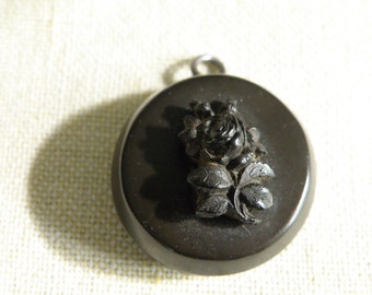 Victorian Carved Floral Gutta Percha Locket