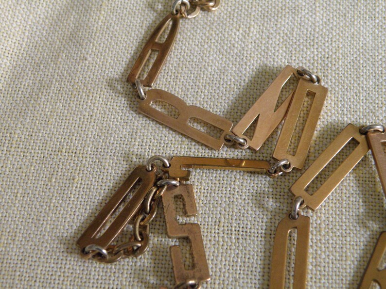 Art Deco Letter Watch Chain Etsy