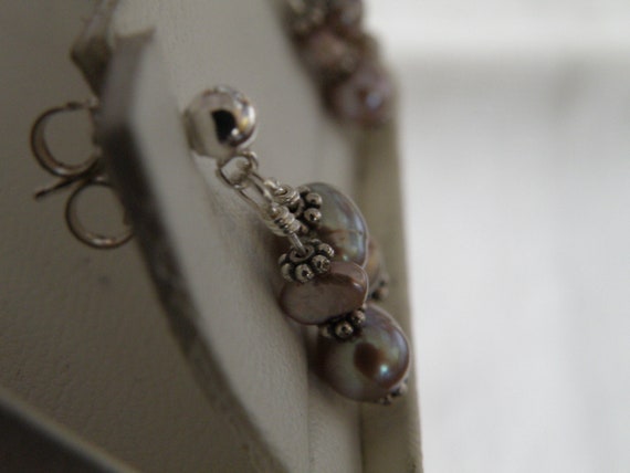Sterling Silver Freshwater Pearl Earrings - image 2