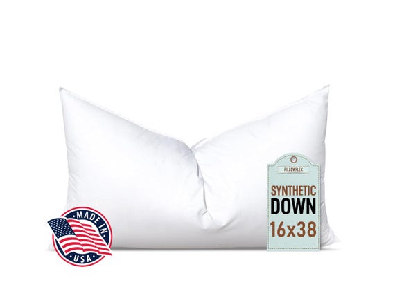 16x38 Synthetic Down Rectangle Pillow Form Insert for King Craft and Pillow Sham / Alternative Down /Custom Lumbar / Faux Down SKU 430