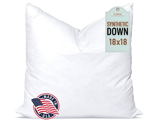 18x18 Synthetic Down Pillow Insert / Square Sham Insert / Square Decorative Throw Form / Alternative Down Karate Chop Pillow SKU  180
