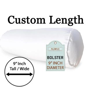 9 Inch Bolster Pillow Insert / 9&quot; Inch Diameter Bolster Decorative Sham Plush Fiber Pillow Filling Made USA Custom Bolster Round Pillow Form
