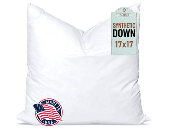 17x17 Synthetic Down Pillow Insert / Square Sham Insert / Square Decorative Throw Form / Alternative Down Karate Chop Pillow SKU  170