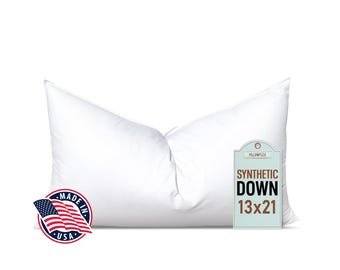 13x21 Synthetic Down Pillow Form Insert for Pillow Sham / Alternative Down Pillow / Karate Chop / Faux Down / Rectangle Made in USA SKU 120