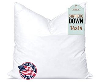 Relleno de almohada de plumón sintético de 14x14 / Relleno de funda cuadrada / Manta decorativa cuadrada / Almohada con diseño de golpe de kárate de plumón alternativo SKU 90