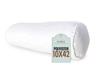 10x42  Bolster Pillow Form Insert for Decorative Sham / Plush Fiber Filling / Long Bolster Insert / Made in USA / Round Throw Pillow Shams