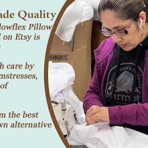 Made in USA Pillow made from American made shell and American made polyester faux down fiber.  Support American manufacturing.