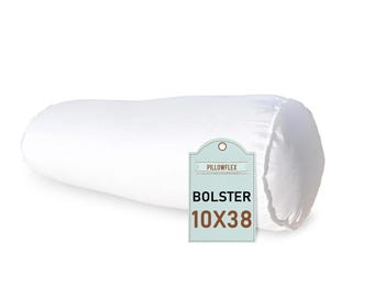 10x38  Bolster Pillow Form Insert for Decorative Sham / Plush Fiber Filling / Long Bolster Insert / Made in USA / Round Throw Pillow Shams