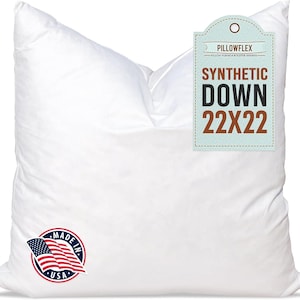 22x22 Synthetic Down Pillow Insert / Square Sham Insert / Square Decorative Throw Form / Alternative Down Karate Chop Pillow SKU 300