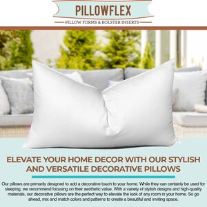 Pillowflex pillows can be styled with a chop, or the pillows can be positioned for a traditional rectangular look in your pillow sham or pillow case.