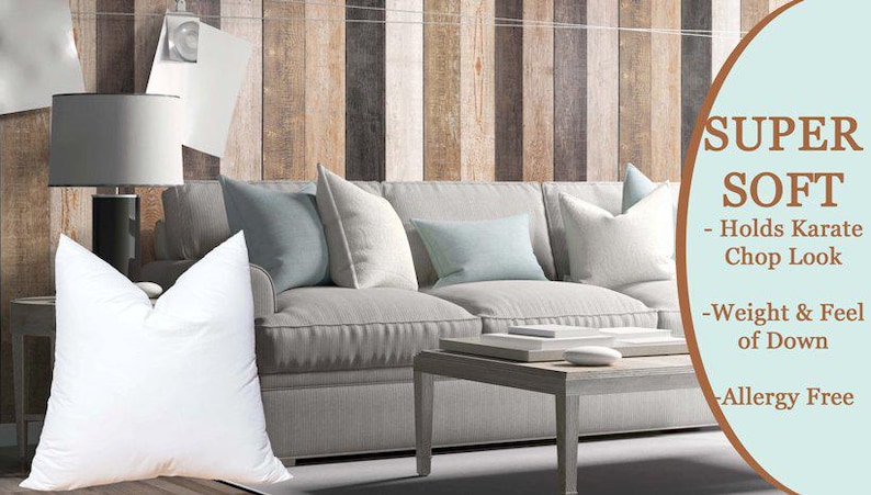 Our superior pillow inserts offer a luxurious look, with the smoothest polyester fiber that's soft to the touch. The heavyweight and fluffy textured fibers are down like, the covers are made of a high quality blend of polyester and cotton.