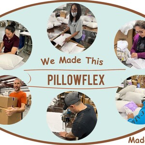 Made in USA Pillow made from American made shell and American made polyester faux down fiber.  Support American manufacturing.