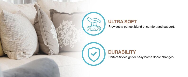 Our superior pillow inserts offer a luxurious look, with the smoothest polyester fiber that's soft to the touch. The heavyweight and fluffy textured fibers are down like, the covers are made of a high quality blend of polyester and cotton.