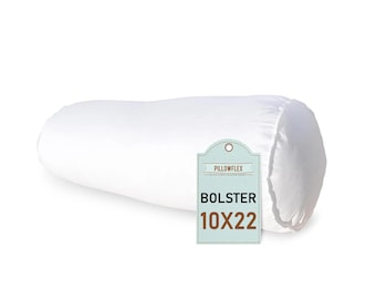 10x22 Bolster Pillow Form Insert for Decorative Sham / Plush Fiber Filling / Short Bolster Insert / Made in USA / Round Throw Pillow Shams