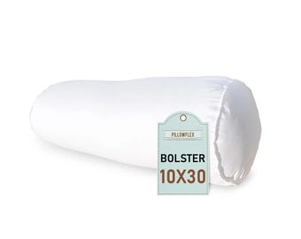 10x30  Bolster Pillow Form Insert for Decorative Sham / Plush Fiber Filling / Long Bolster Insert / Made in USA / Round Throw Pillow Shams