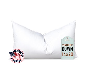 14x20 Synthetic Down Pillow Form Insert for Pillow Sham / Alternative Down Pillow / Karate Chop / Faux Down / Rectangle Made in USA SKU 145