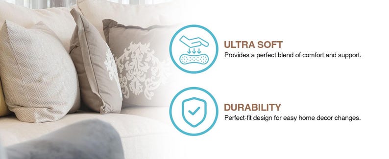 ULTIMATE SOFTNESS AND VERSATILITY - Upgrade your home decor with Pillowflex pillow inserts.  Our euro sham inserts are the perfect solution for achieving years of luxurious comfort. Our 60+ sizes of pillow inserts fit any pillow.