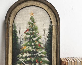 Xmas Wall Decor | 14" x 22" | Farmhouse Christmas Wall Art | Winter Wall Hanging | Farmhouse Xmas Decor |