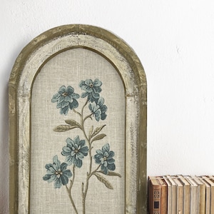 Botanical Wall Decor | 14" x 22" | Blue & Brown Framed Art Print | Farmhouse Wall Hanging | Eclectic Decor | Floral
