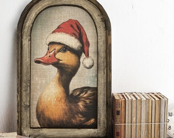 Duck Wall Art | 14" x 22" | Christmas Mantel Decor | Winter Woodland Wall Hanging | Farmhouse Shelf Decor | Christmas on the Farm |