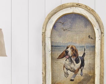 Basset Hound Framed Art Print | Watercolor Basset Hound Gift | Handmade Framed Dog Art | Gift for Basset Hound Lover |