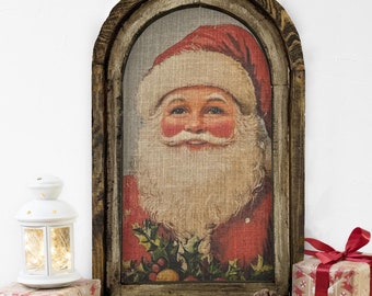 Santa Wall Decor | 14" x 22" | Christmas Wall Art | Winter Wall Hanging | Farmhouse Xmas Decor |