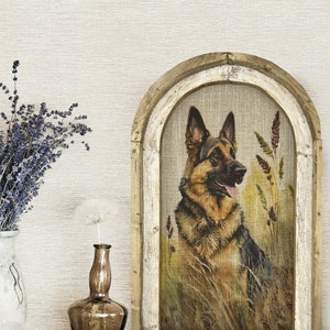 German Shepherd Framed Art Print | Watercolor German Shepherd Gift | Handmade Framed Dog Art | Gift for German Shepherd Lover |