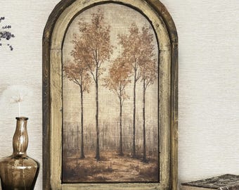 Fall Foliage Wall Art | Autumn Decor | Farmhouse Wall Art | Muted Wall Decor | Eclectic Framed Art |