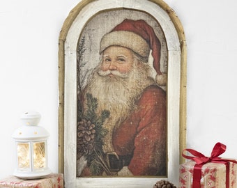 Santa Wall Decor | 14" x 22" | Christmas Wall Art | Winter Wall Hanging | Farmhouse Xmas Decor |