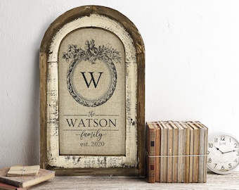 Monogram Wall Art | Arch Window Frame | Personalized Gift | Custom Farmhouse Decor |