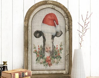 Farmhouse Christmas Wall Decor | 14" x 22" | Arch Window Frame | Winter Wall Hanging | Farmhouse Xmas Decor |