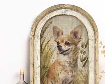 Chihuahua Framed Art Print | Watercolor Chihuahua Gift | Handmade Framed Dog Art | Gift for Chihuahua Lover |