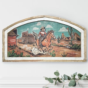 Wild West Decor | 36" x 20" | Western Wall Art | Cowboy Decor | Southwestern Art | Saloon | Retro