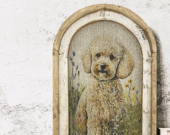 Poodle Framed Art Print | Watercolor Poodle Gift | Handmade Framed Dog Art | Gift for Poodle Lover |