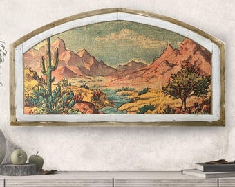Southwestern Wall  Decor | 36" x 20" | Western Wall Art | Cactus Decor | Southwestern Art | Retro Wild West