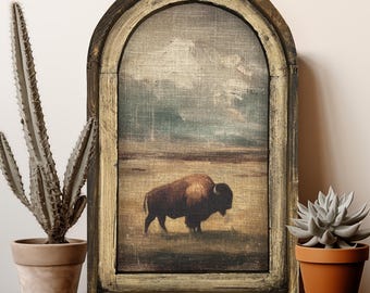 Yellowstone Wall Art | Western Wall Art | Buffalo Decor | Yellowstone Wall Hanging | Wyoming Wall Art | Arizona Decor